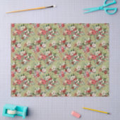Classic Poinsettia & Berry Holiday Tissue Paper Seidenpapier (Basteln)