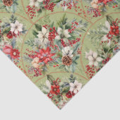Classic Poinsettia & Berry Holiday Tissue Paper Seidenpapier (Detail)