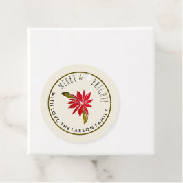 Classic Poinsettia Einfach Niedlich Moderne Weihna Geschenkanhänger