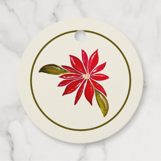 Classic Poinsettia Einfach Niedlich Moderne Weihna Geschenkanhänger (Rückseite)