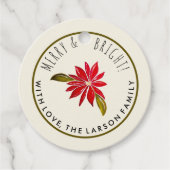 Classic Poinsettia Einfach Niedlich Moderne Weihna Geschenkanhänger (Vorderseite)