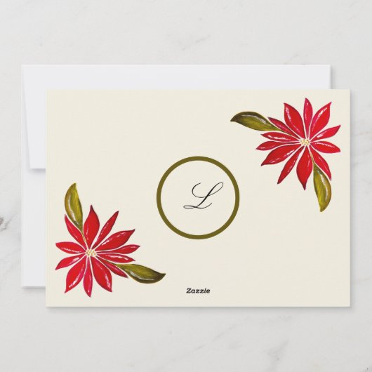 Classic Poinsettia Einfaches Foto Weihnachten (Rückseite)