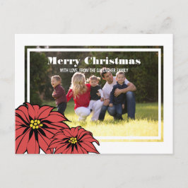 Classic Poinsettia Holiday Foto Feiertagspostkarte