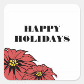 Classic Poinsettia Holiday Quadratischer Aufkleber (Vorderseite)