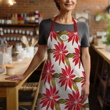 Classic Poinsettia Weihnachten Rote Grüne Initiale