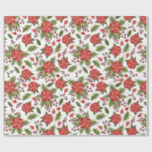 Classic Poinsettia Weihnachtsfeiertag Geschenkpapier (Flach)