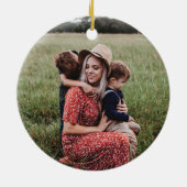 Classic Poinsettia Weihnachtskranz mit Beeren Keramik Ornament (Hinten)