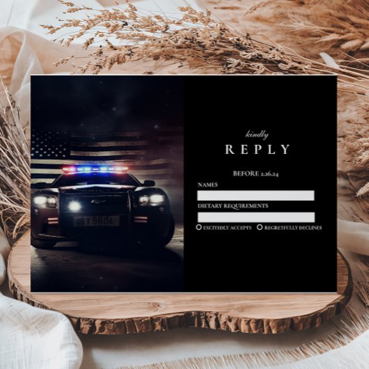 Classic Police Academy Graduation RSVP Karte