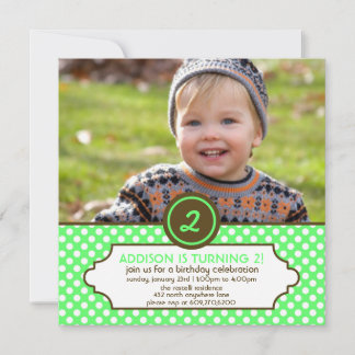 Classic Polka Dot Birthday Invitation (Mint) Einladung
