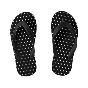 Classic Polka Dot Black und White Kinderbadesandalen