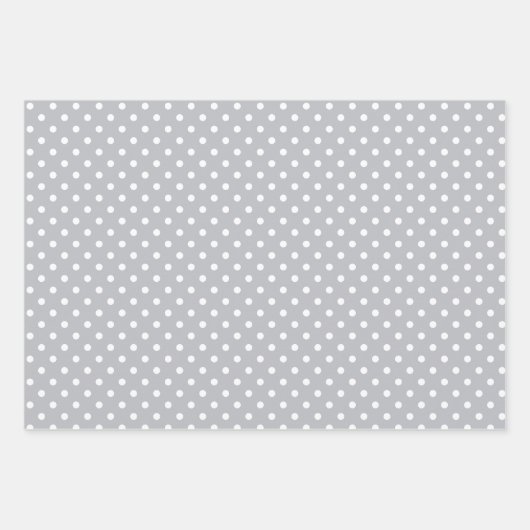Classic Polka Dot Gray / Grau Geschenkpapier Set (Vorderseite 3)