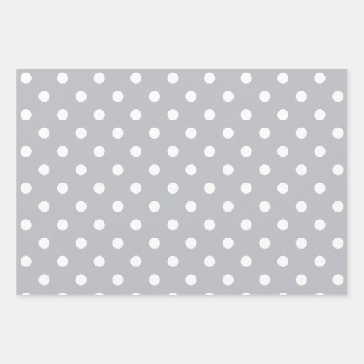 Classic Polka Dot Gray / Grau Geschenkpapier Set (Vorderseite)