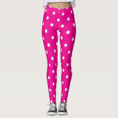 Classic Polka Dot Leggings - Hot Pink/White (Vorderseite)