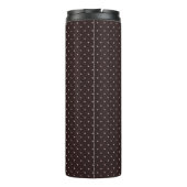 Classic Polka Dot Pattern, Brown, Boho Polka Dots Thermosbecher (Rückseite)