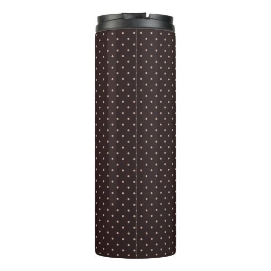 Classic Polka Dot Pattern, Brown, Boho Polka Dots Thermosbecher (Rückseite)