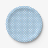 Classic Polka Dot White - Baby Blue Pappteller (Vorderseite)