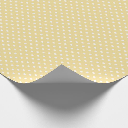 Classic Polka Dot White - Canary Yellow Geschenkpapier (Ecke)