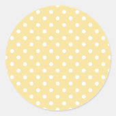 Classic Polka Dot White - Canary Yellow Runder Aufkleber (Vorderseite)