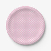Classic Polka Dot White - Light Pink Pappteller (Vorderseite)