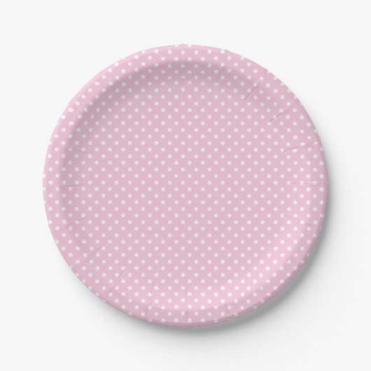Classic Polka Dot White - Light Pink Pappteller (Vorderseite)
