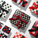 Classic Polka Dot White Red  Black Tie Collection  Geschenkpapier Set<br><div class="desc">This set of three includes a white with black polka dots,  a black with white polka dots and and set with both colors. 
This look is both classic and modern and we hope you'll enjoy them.</div>