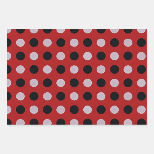 Classic Polka Dot White Red Black Tie Collection Geschenkpapier Set (Vorderseite 2)