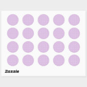 Classic Polka Dot White - Soft Lilac Runder Aufkleber (Blatt)