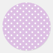 Classic Polka Dot White - Soft Lilac Runder Aufkleber (Vorderseite)