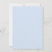 Classic Polka Dots Baby Blue Bow Boy Baby Dusche Einladung (Rückseite)
