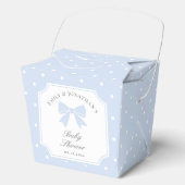 Classic Polka Dots Dusty Blue Bow Boy Baby Dusche Geschenkschachtel (Vorderseite)