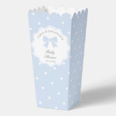 Classic Polka Dots Dusty Blue Bow Boy Baby Dusche Geschenkschachtel (Rückseite)