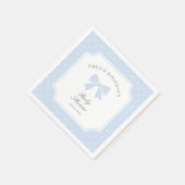 Classic Polka Dots Dusty Blue Bow Boy Baby Dusche Serviette (Ecke)