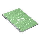 Classic Polka Dots Green und White Individuelle Na Notizblock (Rechte Seite)