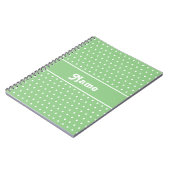 Classic Polka Dots Green und White Individuelle Na Notizblock (Linke Seite)