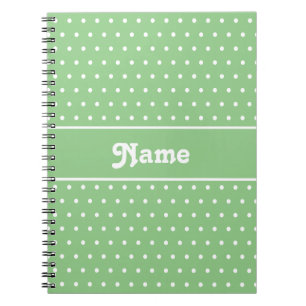 Classic Polka Dots Green und White Individuelle Na Notizblock