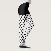 Classic Polka Dots Schwarz und Weiß auf Leggings (Rechts)