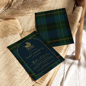 Classic Polo Dark Green Kariert Baby Dusche Einladung