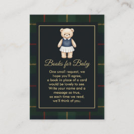 Classic Polo Teddy Bear Preppy Plaid Baby Shower  Begleitkarte