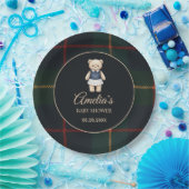 Classic Polo Teddy Bear Preppy Plaid Baby Shower  Pappteller (Party)