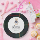 Classic Polo Teddy Bear Preppy Plaid Baby Shower  Pappteller (Party)