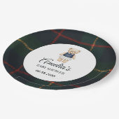 Classic Polo Teddy Bear Preppy Plaid Baby Shower  Pappteller (Schrägansicht)