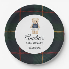 Classic Polo Teddy Bear Preppy Plaid Baby Shower  Pappteller