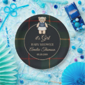 Classic Polo Teddy Bear Preppy Plaid Baby Shower  Pappteller (Party)