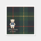 Classic Polo Teddy Bear Preppy Plaid Baby Shower  Serviette (Vorderseite)