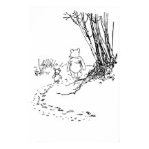 Classic Pooh Bear & Piglet Spaziergang durch das P