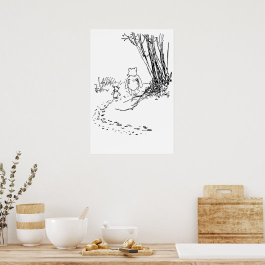 Classic Pooh Bear & Piglet Spaziergang durch das P Poster (Küche)