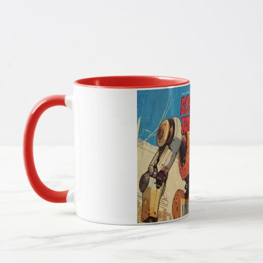 Classic Pop Art Sci-Fi Comic Robot Cover Tasse (Links)