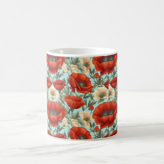 Classic Poppy & Wildflower Ceramic Mug Kaffeetasse (Mittel)