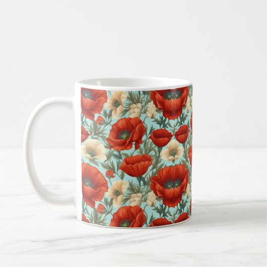 Classic Poppy & Wildflower Ceramic Mug Kaffeetasse (Links)
