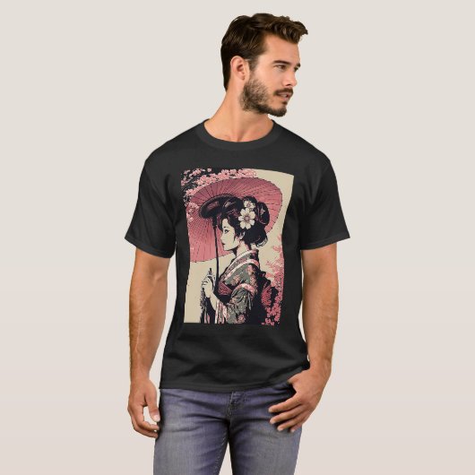 Classic Portrait Geisha T-Shirt (Vorne ganz)